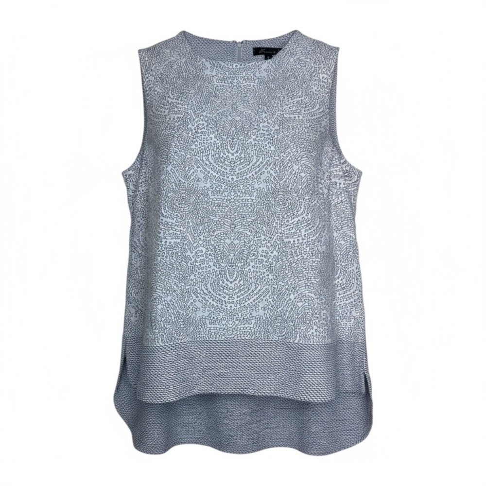 Rose & Olive Sleeveless Double Layer Blouse Tank Paisley Grey Size Small
